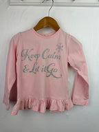 M&S Frozen Pink Long Sleeve Top - Girls 3 - 4 Years - Little Ones Preloved. Second Hand Children's & Preloved Baby, Kids, Girls & Boys Clothes. UK online