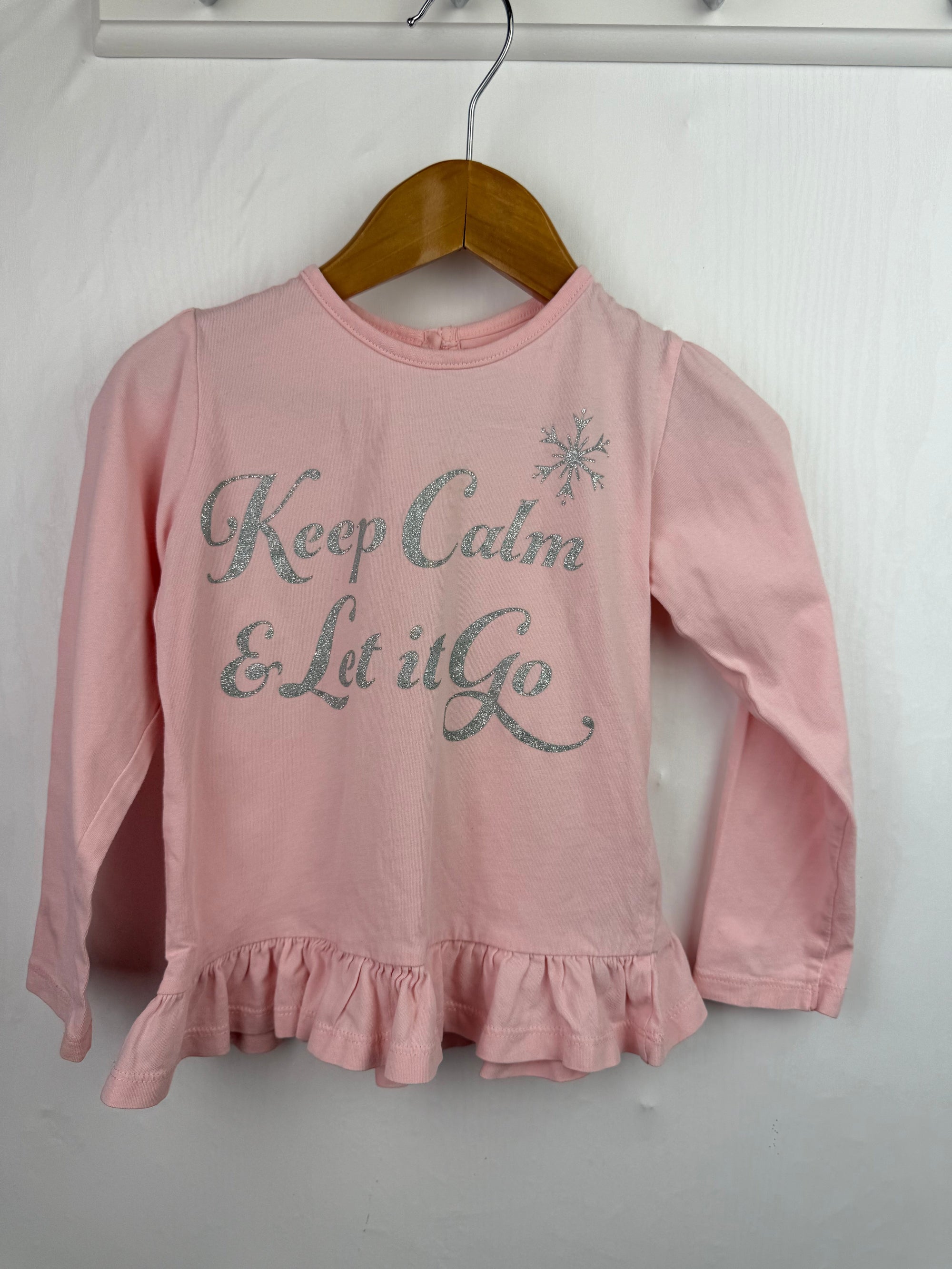 M&S Frozen Pink Long Sleeve Top - Girls 3 - 4 Years - Little Ones Preloved. Second Hand Children's & Preloved Baby, Kids, Girls & Boys Clothes. UK online