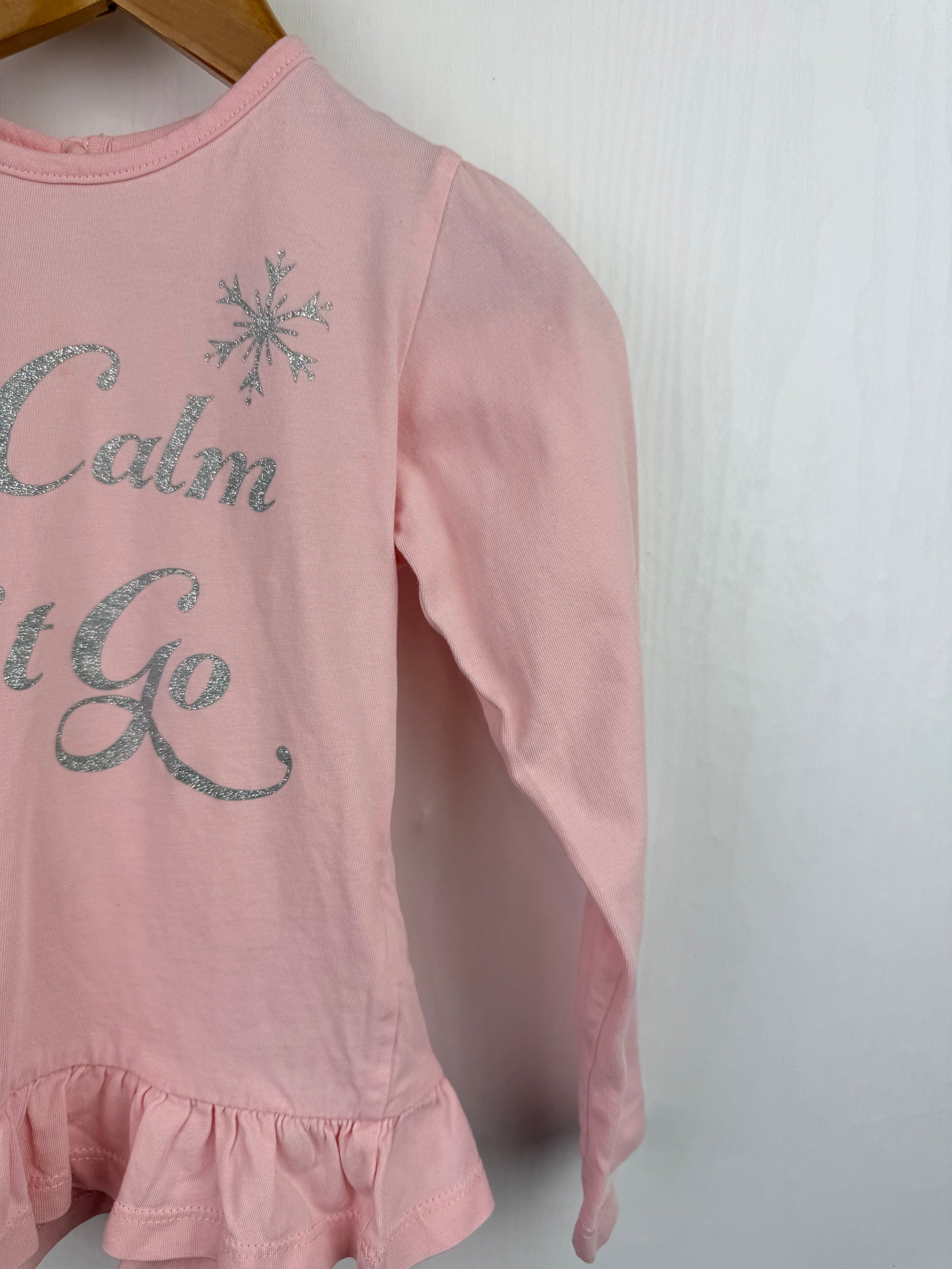 M&S Frozen Pink Long Sleeve Top - Girls 3 - 4 Years - Little Ones Preloved. Second Hand Children's & Preloved Baby, Kids, Girls & Boys Clothes. UK online