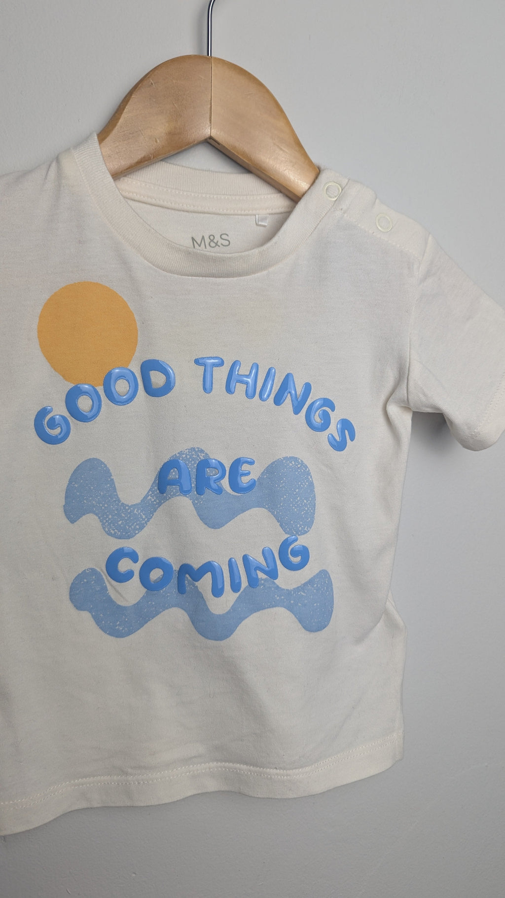 M&S Good Things Coming Top - Boys 3 - 6 Months - Little Ones Preloved. Second Hand Children's & Preloved Baby, Kids, Girls & Boys Clothes. UK online