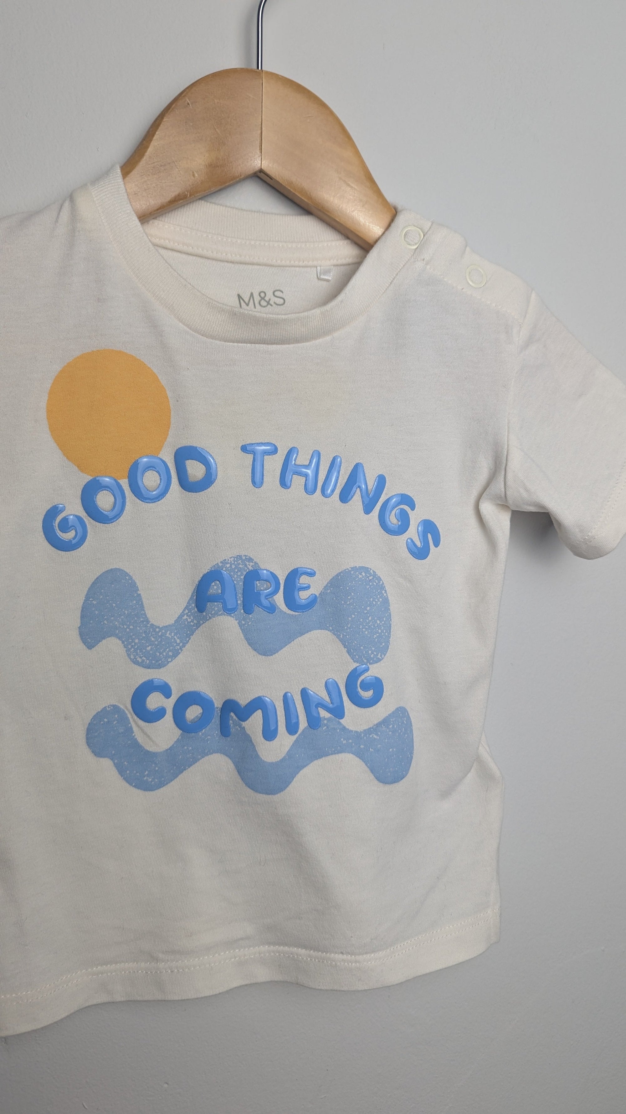 M&S Good Things Coming Top - Boys 3 - 6 Months - Little Ones Preloved. Second Hand Children's & Preloved Baby, Kids, Girls & Boys Clothes. UK online