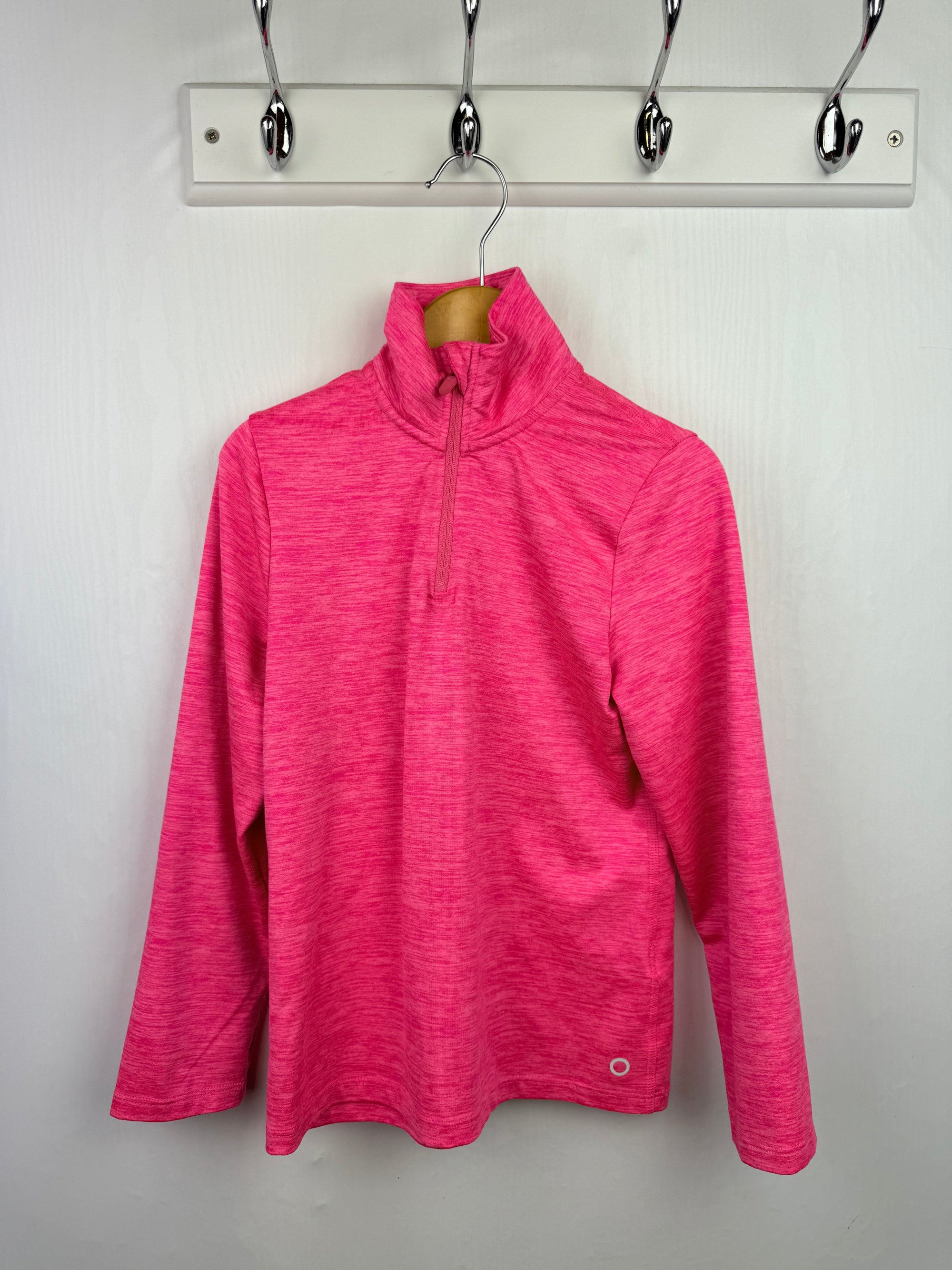 M&S Half Zip Pink Sports Top - Girls 6 - 7 Years - Little Ones Preloved. Second Hand Children's & Preloved Baby, Kids, Girls & Boys Clothes. UK online