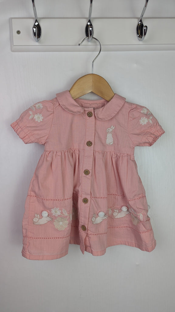 M&S Peter Rabbit Pink Dress - Girls 3-6 Months Little Ones Preloved Used, Preloved, Preworn & Second Hand Baby, Kids & Children's Clothing UK Online. Cheap affordable. Brands including Next, Joules, Nutmeg Morrisons, TU, F&F, H&M.