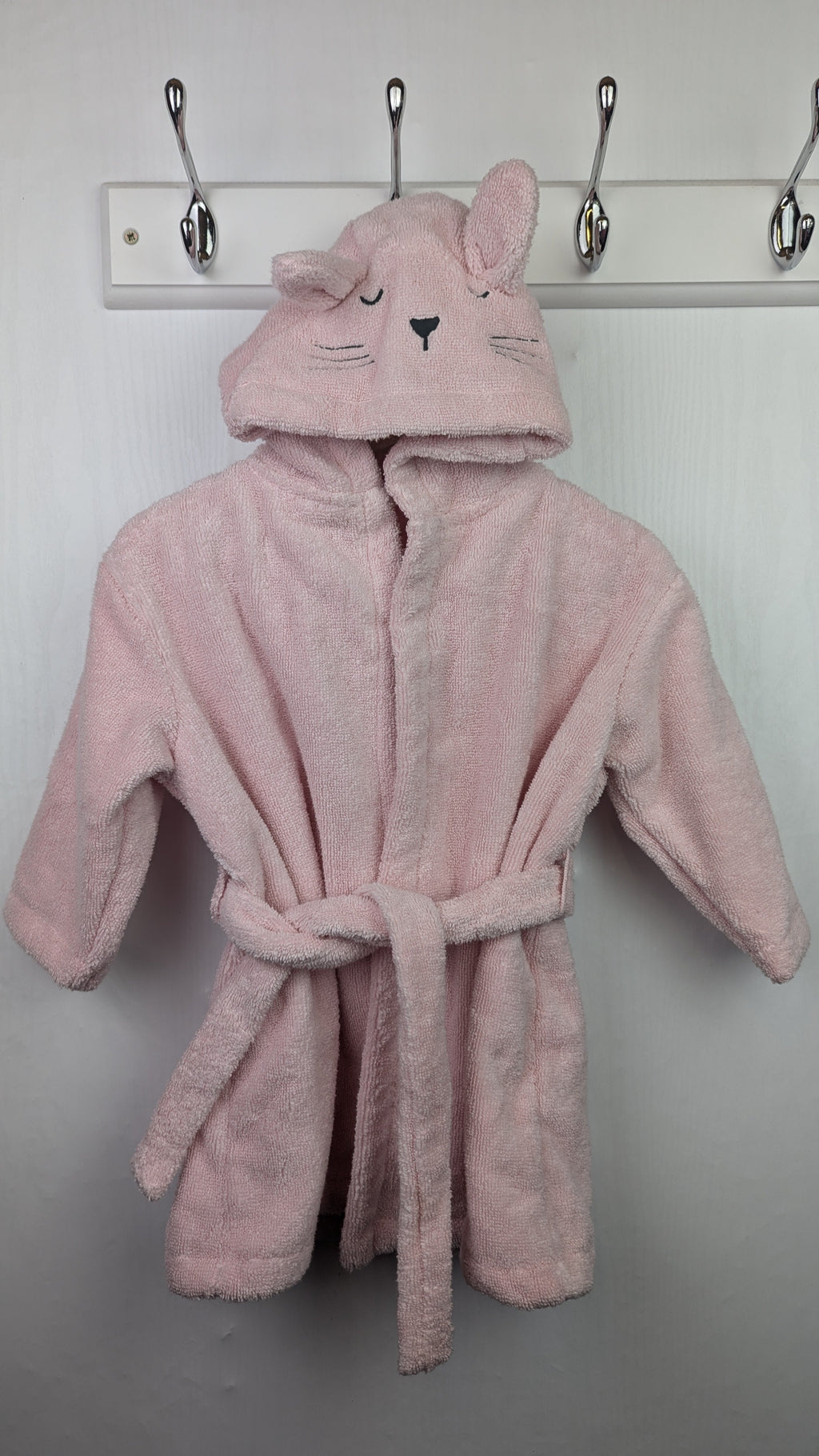 M&S Pink Kitten Dressing Gown - Girls 6 - 9 Months - Little Ones Preloved. Second Hand Children's & Preloved Baby, Kids, Girls & Boys Clothes. UK online