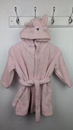 M&S Pink Kitten Dressing Gown - Girls 6 - 9 Months - Little Ones Preloved. Second Hand Children's & Preloved Baby, Kids, Girls & Boys Clothes. UK online