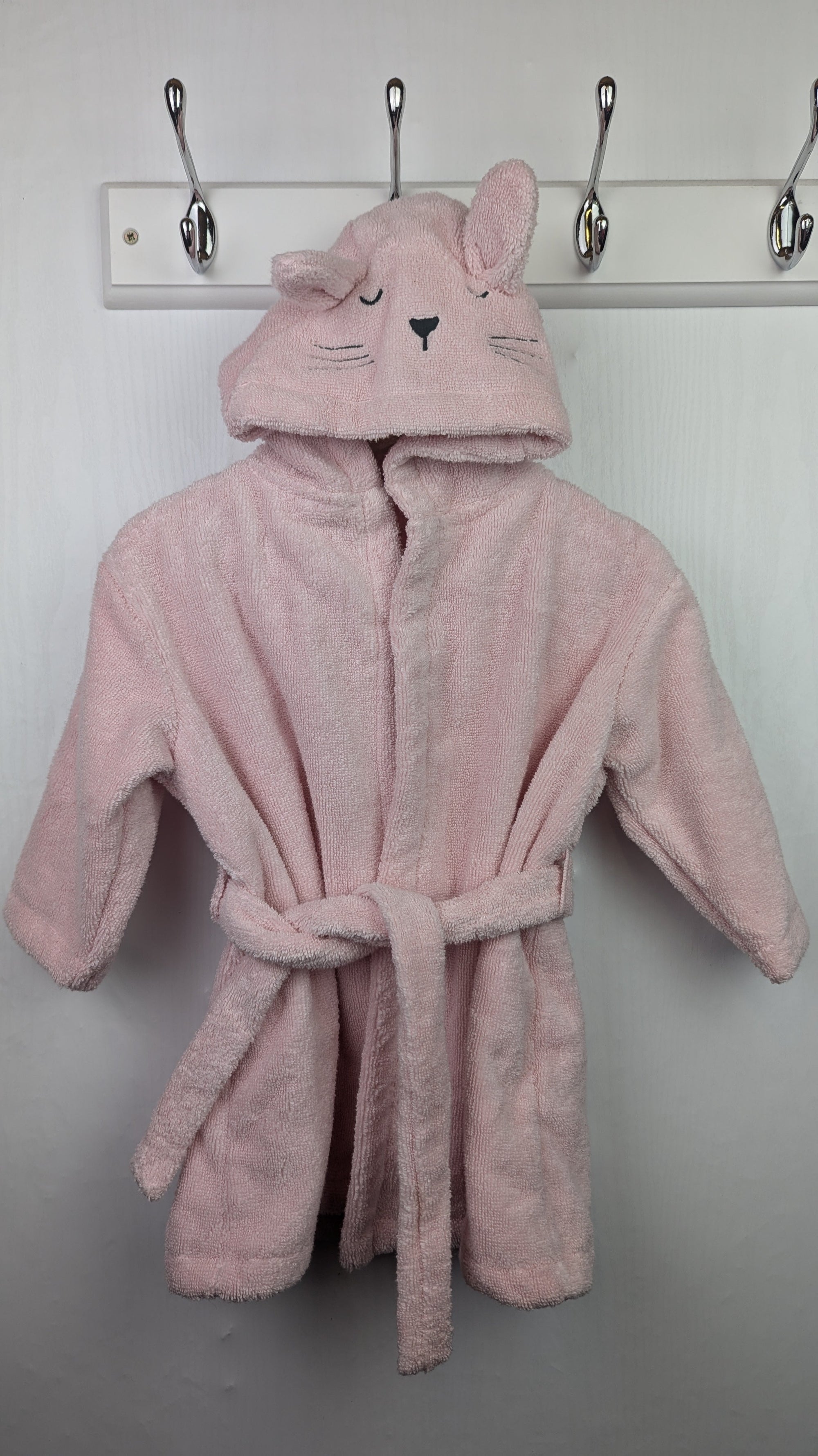 M&S Pink Kitten Dressing Gown - Girls 6 - 9 Months - Little Ones Preloved. Second Hand Children's & Preloved Baby, Kids, Girls & Boys Clothes. UK online