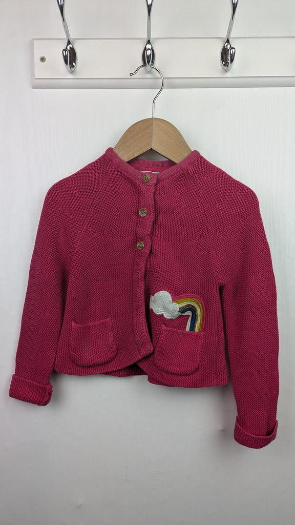 M&S Pink Knit Rainbow Cardigan - Girls 2-3 Years Little Ones Preloved Used, Preloved, Preworn & Second Hand Baby, Kids & Children's Clothing UK Online. Cheap affordable. Brands including Next, Joules, Nutmeg Morrisons, TU, F&F, H&M.