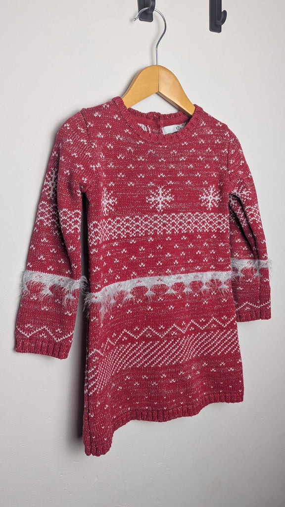 M&S Red Christmas Knit Dress - Girls 2-3 Years Little Ones Preloved Used, Preloved, Preworn & Second Hand Baby, Kids & Children's Clothing UK Online. Cheap affordable. Brands including Next, Joules, Nutmeg Morrisons, TU, F&F, H&M.