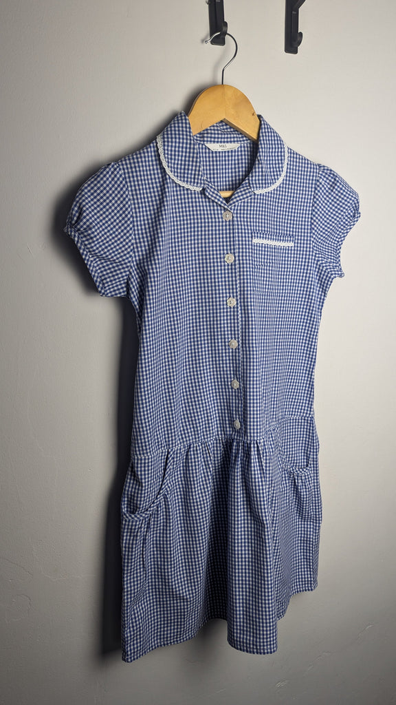 M&S School Blue Plaid Summer Dress - Girls 10-11 Years Little Ones Preloved Used, Preloved, Preworn & Second Hand Baby, Kids & Children's Clothing UK Online. Cheap affordable. Brands including Next, Joules, Nutmeg Morrisons, TU, F&F, H&M.