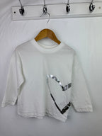 M&S Silver Heart Top - Girls 2 - 3 Years - Little Ones Preloved. Second Hand Children's & Preloved Baby, Kids, Girls & Boys Clothes. UK online
