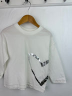 M&S Silver Heart Top - Girls 2 - 3 Years - Little Ones Preloved. Second Hand Children's & Preloved Baby, Kids, Girls & Boys Clothes. UK online