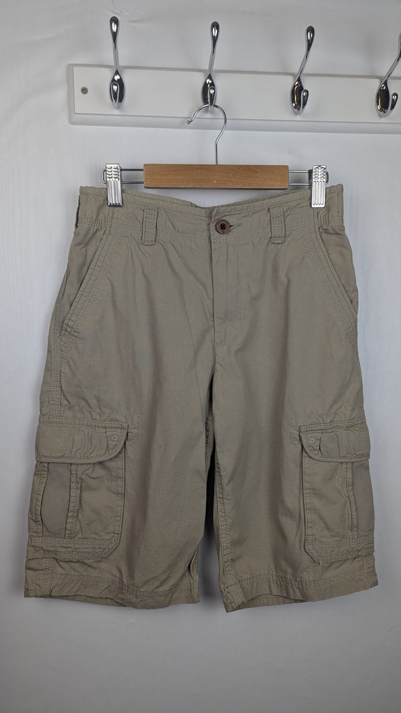 M&S Tan Pocket Cargo Shorts - Boys 11 Years Little Ones Preloved Used, Preloved, Preworn Baby, Girls & Boys Clothes. Kids & Children's second hand Clothing UK Online. Cheap affordable. Brands including Next, Joules, Nutmeg Morrisons, TU, F&F, H&M.