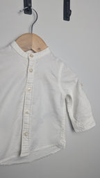 M&S White Collarless Shirt - Boys 3 - 6 Months - Little Ones Preloved. Second Hand Children's & Preloved Baby, Kids, Girls & Boys Clothes. UK online