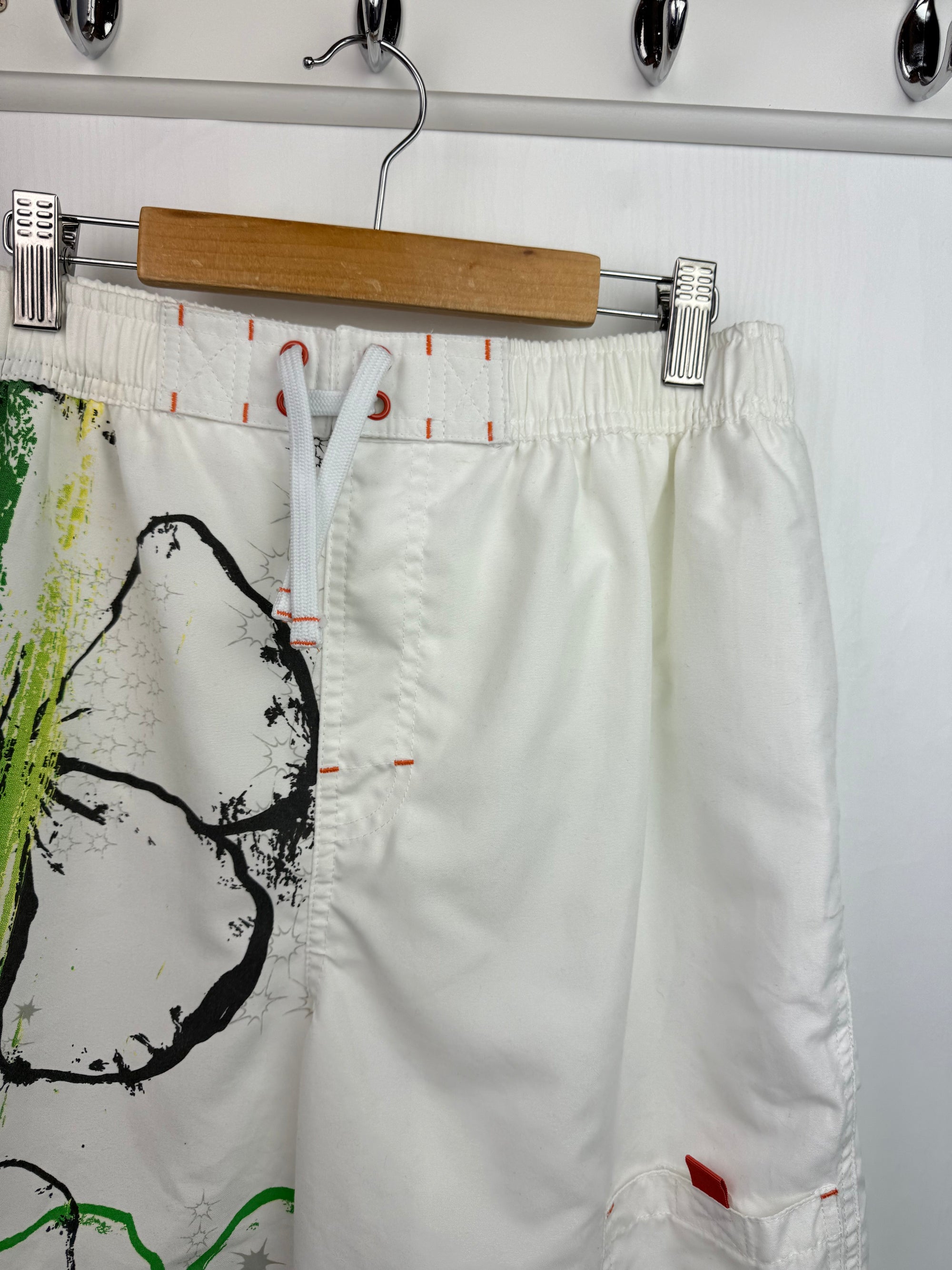 M&S White Patterned Swim Shorts - Boys 13 - 14 Years - Little Ones Preloved. Second Hand Children's & Preloved Baby, Kids, Girls & Boys Clothes. UK online