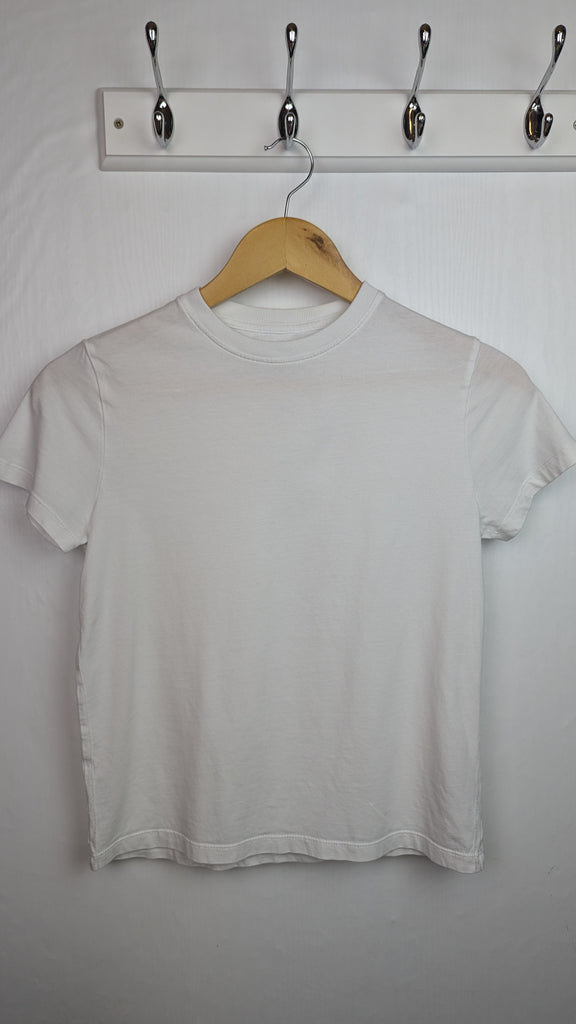 M&S White Short Sleeve Top - Unisex 11-12 Years Little Ones Preloved Used, Preloved, Preworn & Second Hand Baby, Kids & Children's Clothing UK Online. Cheap affordable. Brands including Next, Joules, Nutmeg Morrisons, TU, F&F, H&M.