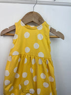 M&S Yellow Polka Dot Romper - Baby Girls 3 - 6 Months - Little Ones Preloved. Second Hand Children's & Preloved Baby, Kids, Girls & Boys Clothes. UK online