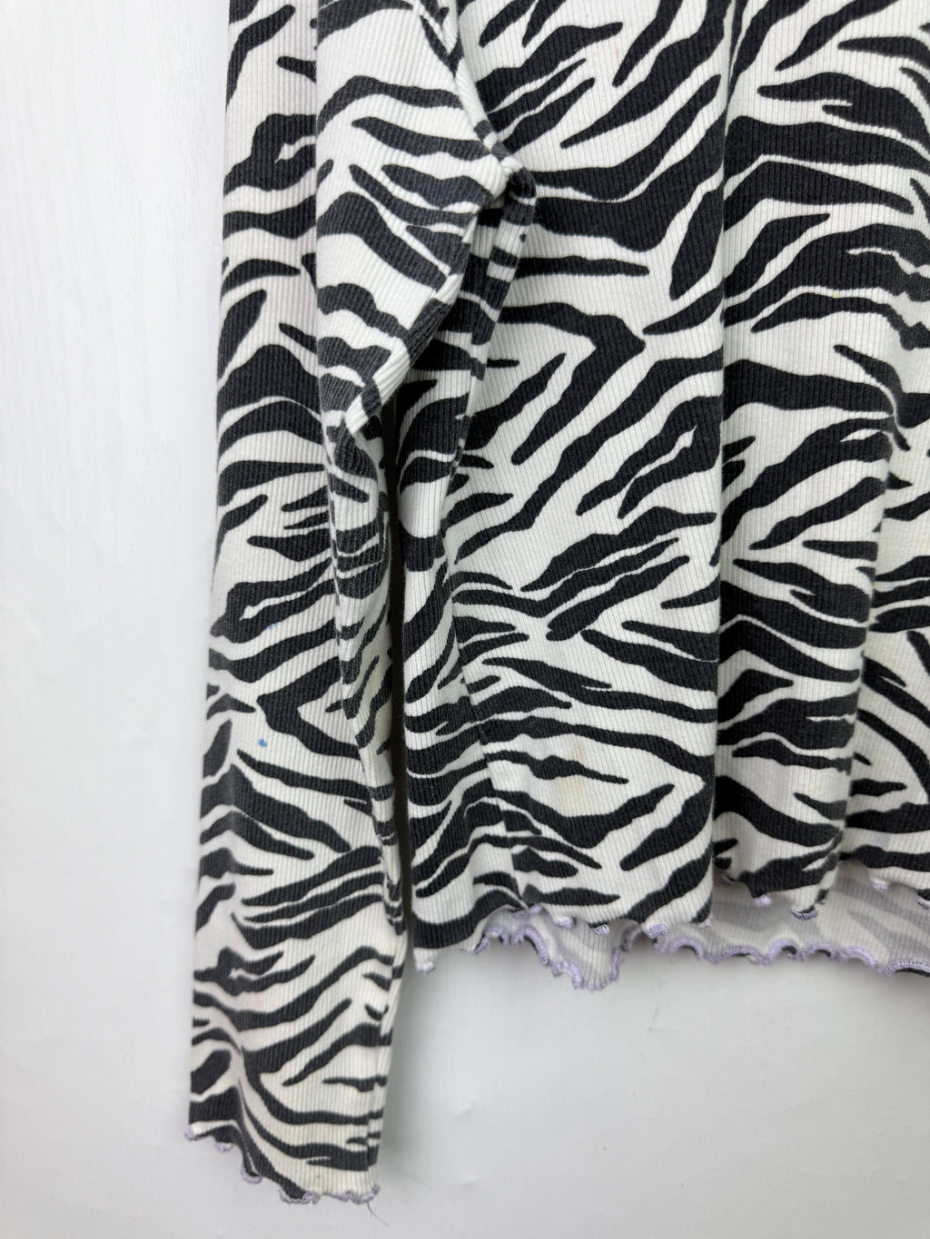 M&S Zebra Print Ribbed Top - Girls 9 - 10 Years - Little Ones Preloved. Second Hand Children's & Preloved Baby, Kids, Girls & Boys Clothes. UK online