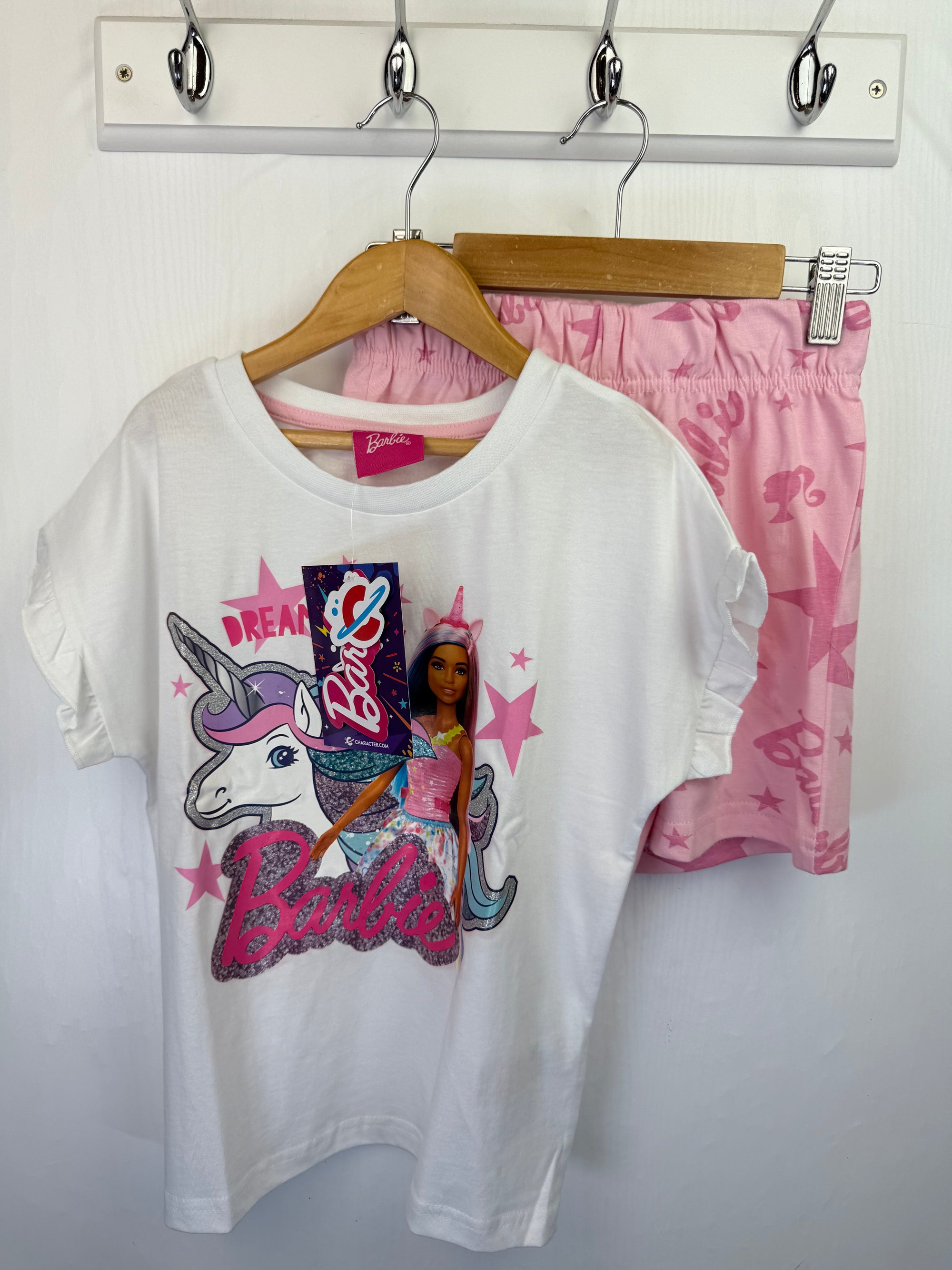 NEW Barbie Top and Shorts Set - Girls 8 - 9 Years - Little Ones Preloved. Second Hand Children's & Preloved Baby, Kids, Girls & Boys Clothes. UK online