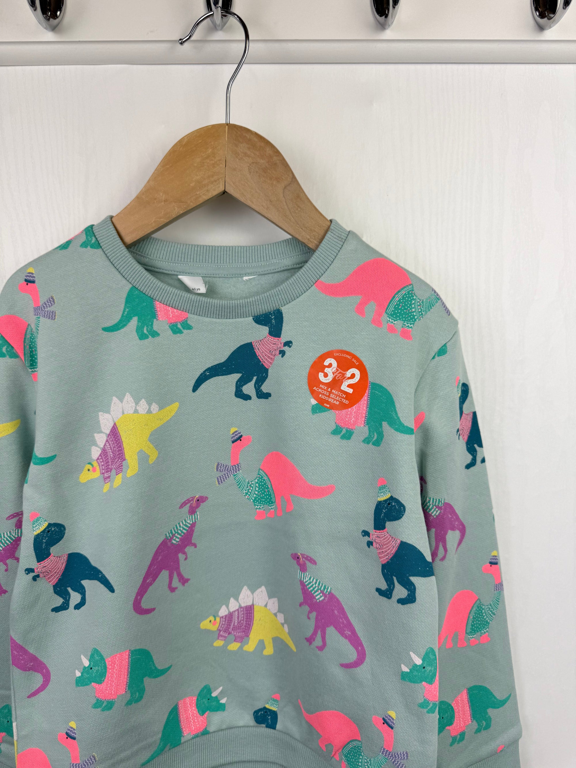 NEW Ex - M*S Dinosaur Jumper - Little Ones Preloved. Second Hand Children's & Preloved Baby, Kids, Girls & Boys Clothes. UK online
