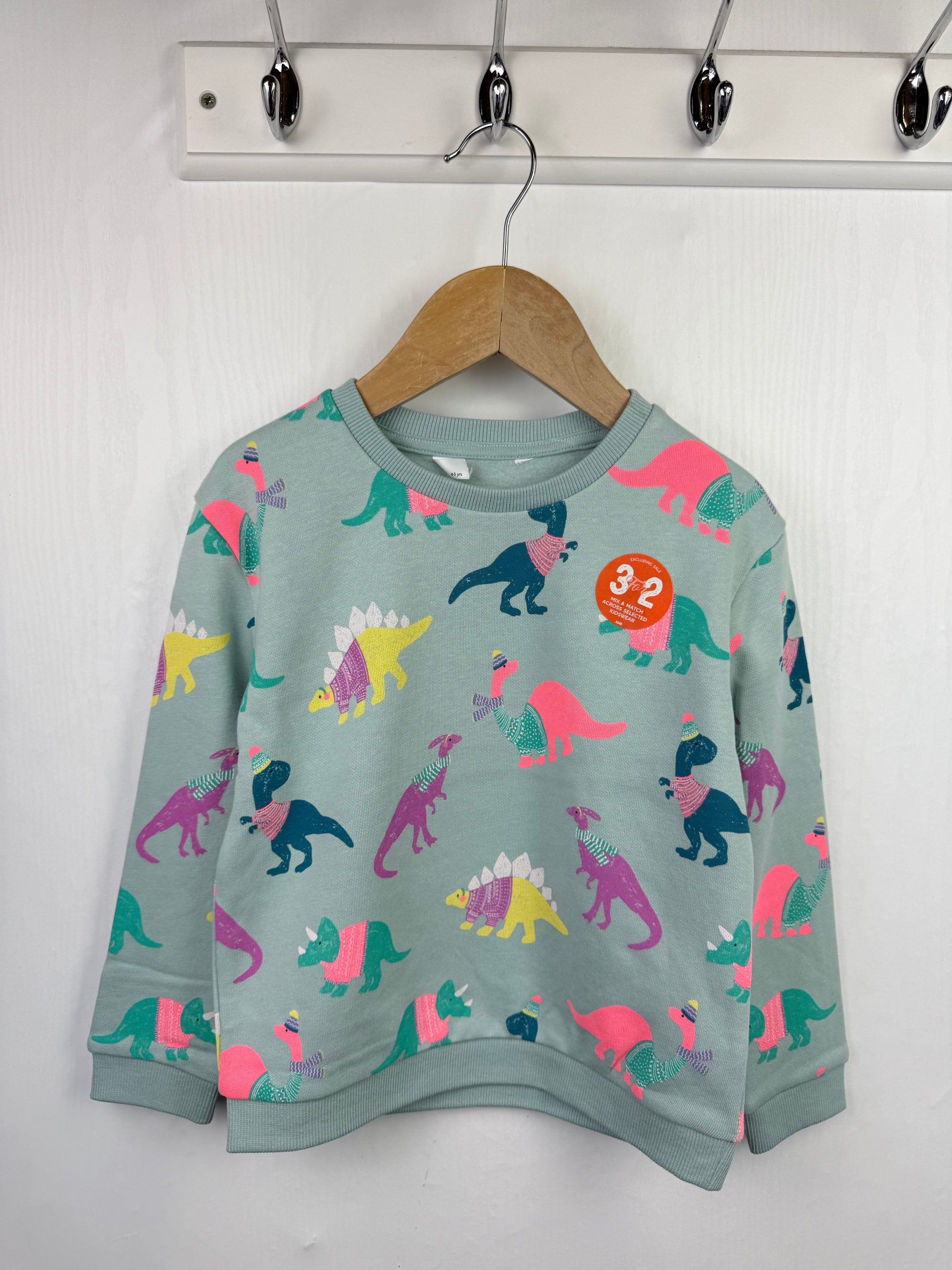 NEW Ex - M*S Dinosaur Jumper - Little Ones Preloved. Second Hand Children's & Preloved Baby, Kids, Girls & Boys Clothes. UK online