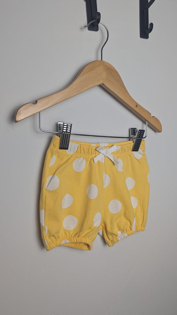 NEW Ex-M&S Yellow Spot Shorts - Girls 3-6 Months Little Ones Preloved Used, Preloved, Preworn & Second Hand Baby, Kids & Children's Clothing UK Online. Cheap affordable. Brands including Next, Joules, Nutmeg Morrisons, TU, F&F, H&M.