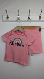 NEW F&F Rainbow Shorts & Top Set - Girls 9 - 12 Months - Little Ones Preloved. Second Hand Children's & Preloved Baby, Kids, Girls & Boys Clothes. UK online