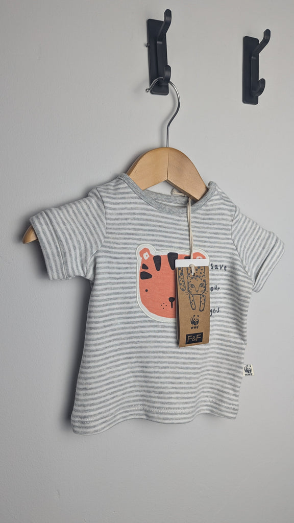 NEW F&F WWF Tiger Top - Unisex Newborn Little Ones Preloved Used, Preloved, Preworn Baby, Girls & Boys Clothes. Kids & Children's second hand Clothing UK Online. Cheap affordable. Brands including Next, Joules, Nutmeg Morrisons, TU, F&F, H&M.