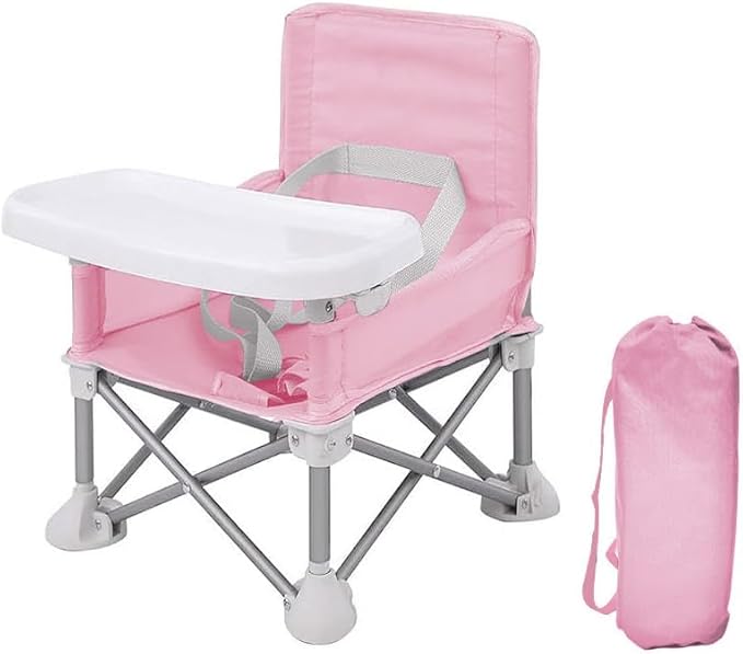 NEW Foldable Travel High Chair Seat - Pink - Little Ones Preloved. Second Hand Children's & Preloved Baby, Kids, Girls & Boys Clothes. UK online