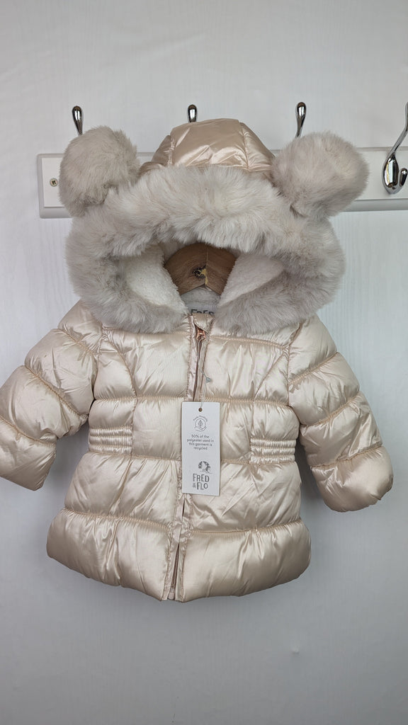 NEW Fred & Flo Pearl Puffer Coat - Girls 0-3 Months Little Ones Preloved Used, Preloved, Preworn & Second Hand Baby, Kids & Children's Clothing UK Online. Cheap affordable. Brands including Next, Joules, Nutmeg Morrisons, TU, F&F, H&M.