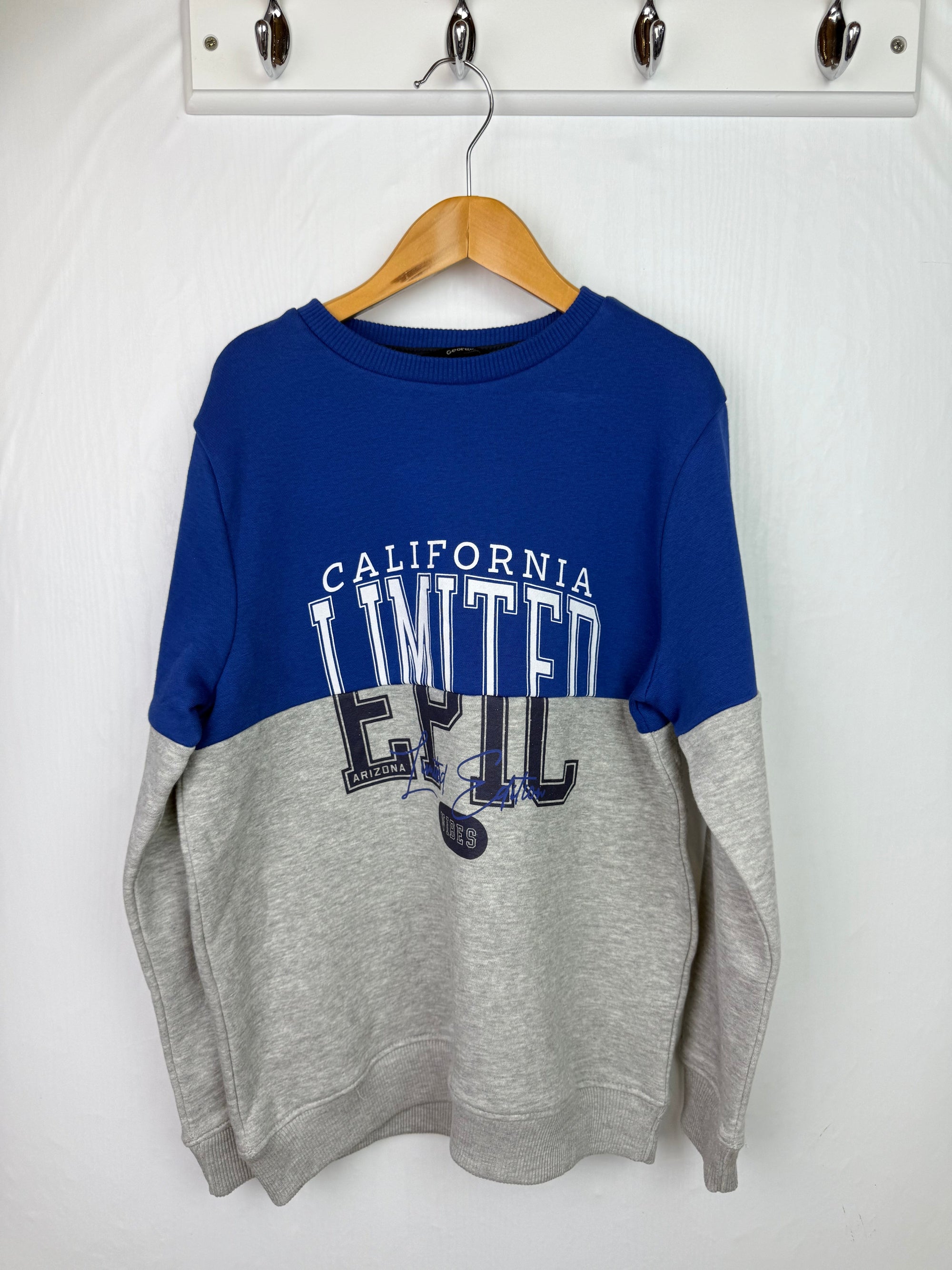 NEW George Blue & Grey Jumper - Boys 9 - 10 Years - Little Ones Preloved. Second Hand Children's & Preloved Baby, Kids, Girls & Boys Clothes. UK online