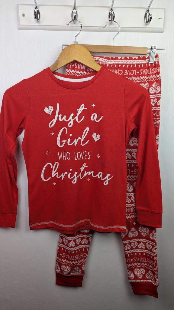 NEW Girl who loves Christmas Pajama Set - Girls 12-13 Years Little Ones Preloved Used, Preloved, Preworn & Second Hand Baby, Kids & Children's Clothing UK Online. Cheap affordable. Brands including Next, Joules, Nutmeg Morrisons, TU, F&F, H&M.