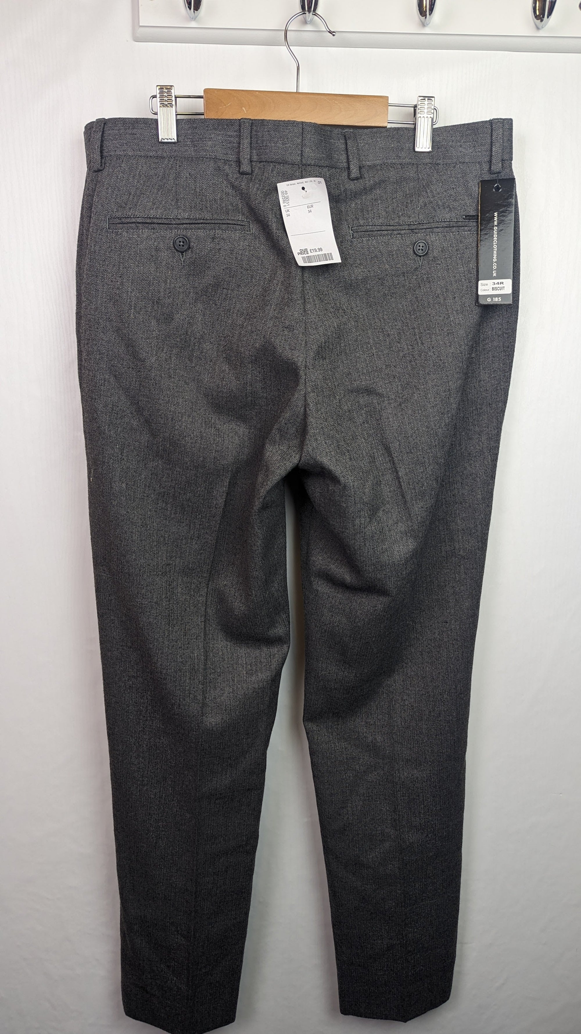 NEW Guide London Grey Mens Suit Trousers - Size 34R - Little Ones Preloved. Second Hand Children's & Preloved Baby, Kids, Girls & Boys Clothes. UK online