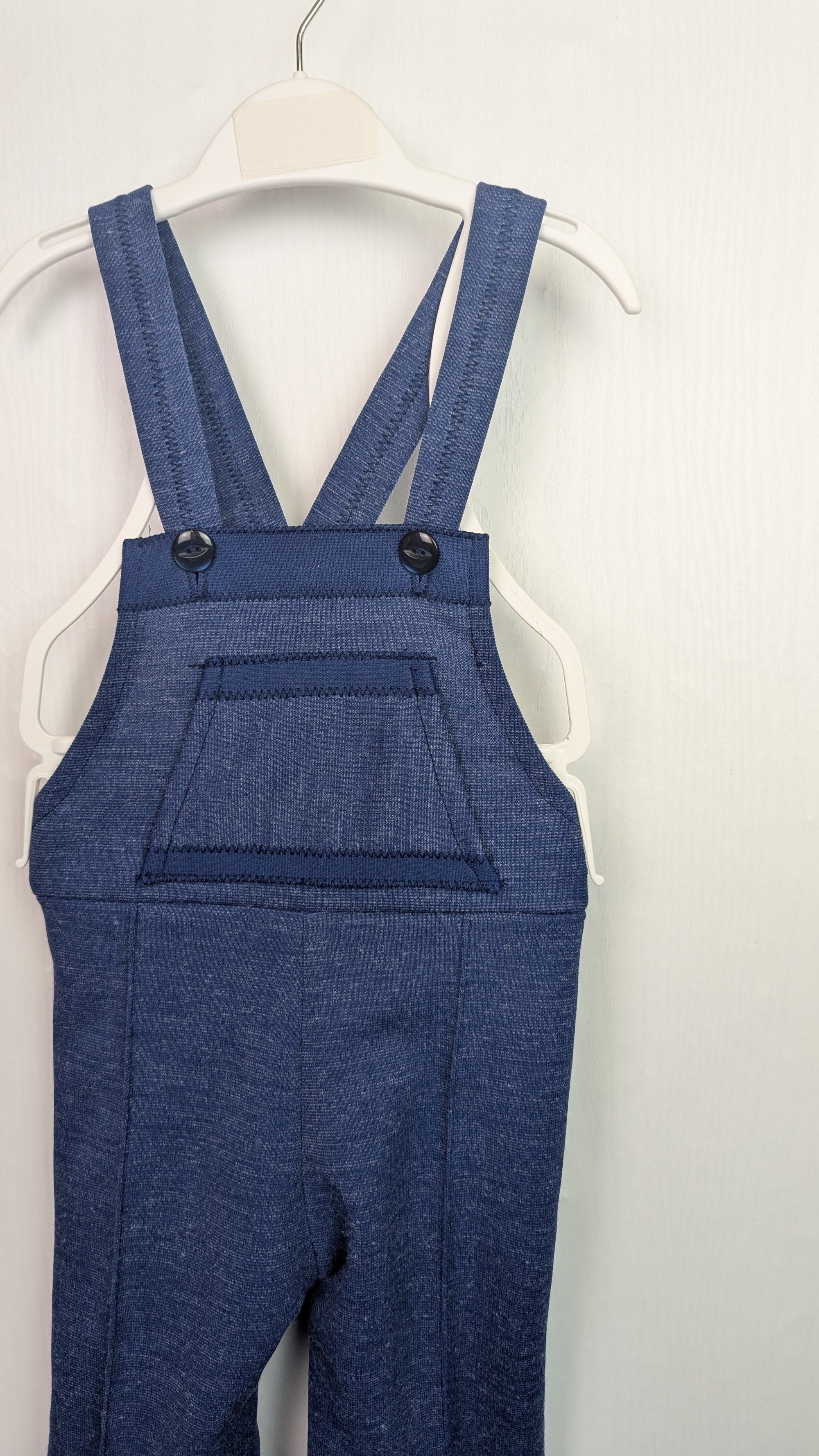 New Handmade Dark Blue Dungarees - Unisex 12 Months - Little Ones Preloved. Second Hand Children's & Preloved Baby, Kids, Girls & Boys Clothes. UK online