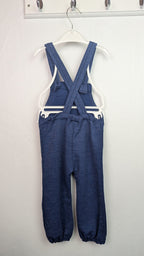 New Handmade Dark Blue Dungarees - Unisex 12 Months - Little Ones Preloved. Second Hand Children's & Preloved Baby, Kids, Girls & Boys Clothes. UK online