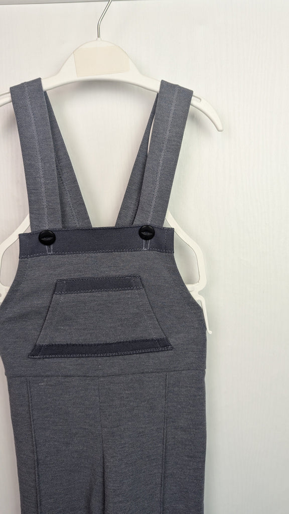 New Handmade Grey Dungarees - Unisex 18 Months Little Ones Preloved Used, Preloved, Preworn Baby, Girls & Boys Clothes. Kids & Children's second hand Clothing UK Online. Cheap affordable. Brands including Next, Joules, Nutmeg Morrisons, TU, F&F, H&M.