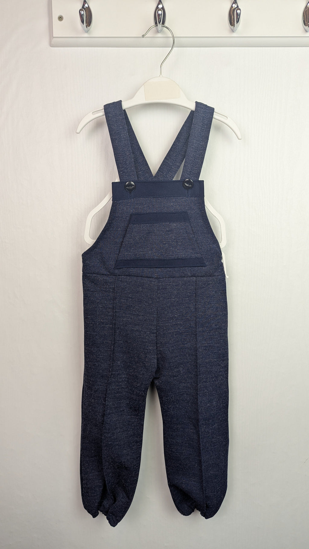 New Handmade Navy Dungarees - Unisex 12 Months - Little Ones Preloved. Second Hand Children's & Preloved Baby, Kids, Girls & Boys Clothes. UK online