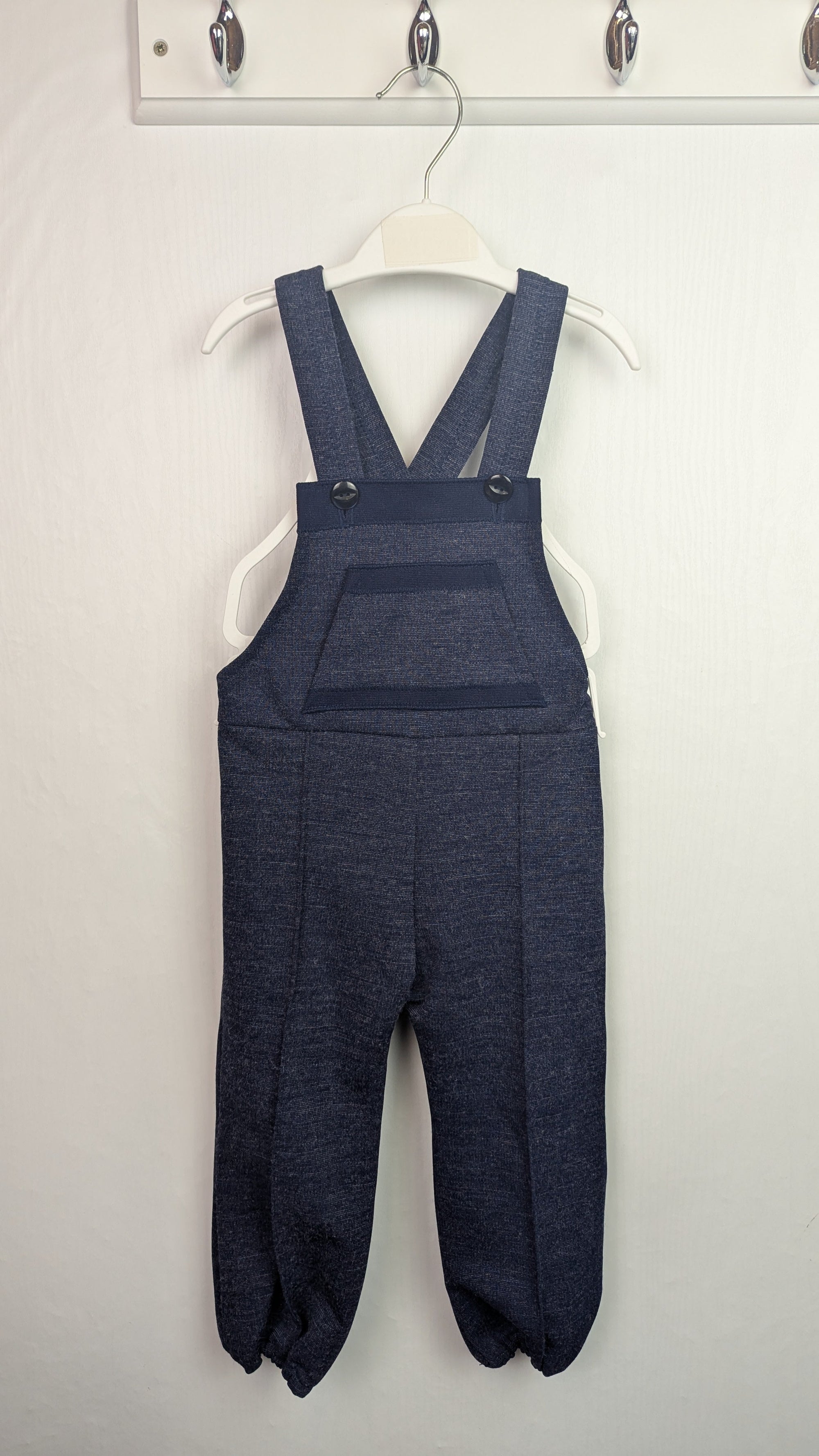 New Handmade Navy Dungarees - Unisex 12 Months - Little Ones Preloved. Second Hand Children's & Preloved Baby, Kids, Girls & Boys Clothes. UK online