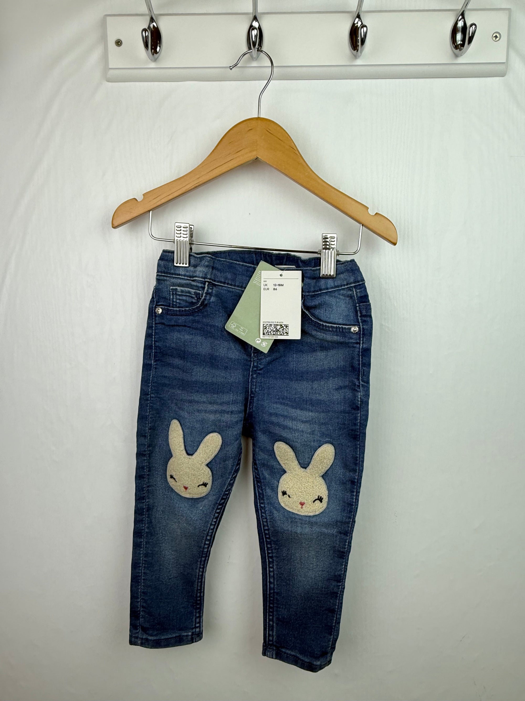 NEW H&M Bunny Jeans - Girls 12 - 18 Months - Little Ones Preloved. Second Hand Children's & Preloved Baby, Kids, Girls & Boys Clothes. UK online