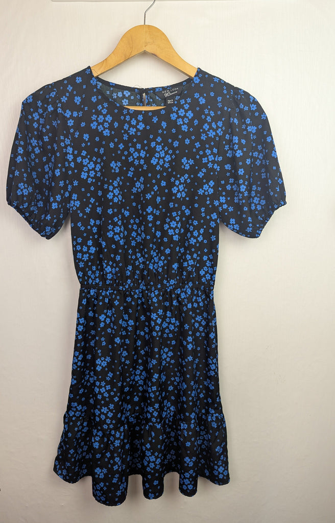 New-Look Black & Blue Floral Dress - Girls 14 Years Little Ones Preloved Used, Preloved, Preworn Baby, Girls & Boys Clothes. Kids & Children's second hand Clothing UK Online. Cheap affordable. Brands including Next, Joules, Nutmeg Morrisons, TU, F&F, H&M.