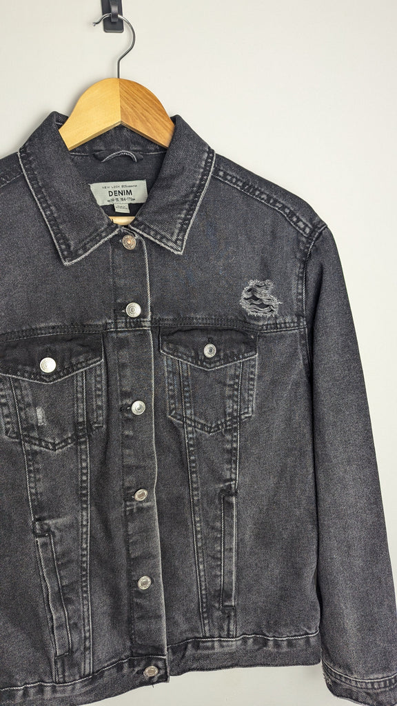 New Look Black Denim Frayed Jacket - Girls 14-15 Years Little Ones Preloved Used, Preloved, Preworn & Second Hand Baby, Kids & Children's Clothing UK Online. Cheap affordable. Brands including Next, Joules, Nutmeg Morrisons, TU, F&F, H&M.