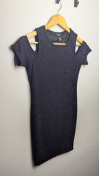 New Look Black & Multi Cold Shoulder Dress - Girls 12 - 13 Years - Little Ones Preloved. Second Hand Children's & Preloved Baby, Kids, Girls & Boys Clothes. UK online