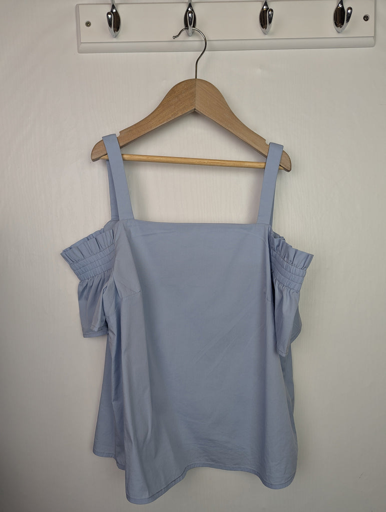 New-Look Blue Cold Shoulder Top - Girls 12 Years Little Ones Preloved Used, Preloved, Preworn Baby, Girls & Boys Clothes. Kids & Children's second hand Clothing UK Online. Cheap affordable. Brands including Next, Joules, Nutmeg Morrisons, TU, F&F, H&M.