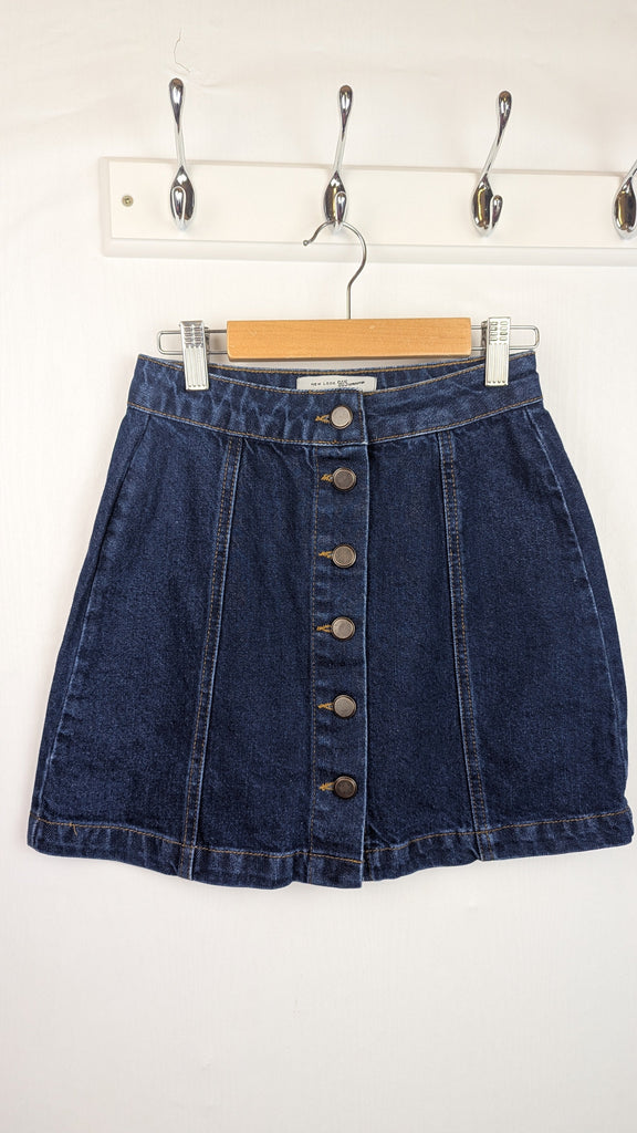 New Look Blue Denim Button Skirt - Girls 11 Years Little Ones Preloved Used, Preloved, Preworn Baby, Girls & Boys Clothes. Kids & Children's second hand Clothing UK Online. Cheap affordable. Brands including Next, Joules, Nutmeg Morrisons, TU, F&F, H&M.