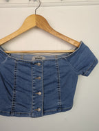 New - Look Denim Crop Top - Girls 12 Years - Little Ones Preloved. Second Hand Children's & Preloved Baby, Kids, Girls & Boys Clothes. UK online