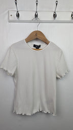 New Look White Ribbed Top - Girls 12 - 13 Years - Little Ones Preloved. Second Hand Children's & Preloved Baby, Kids, Girls & Boys Clothes. UK online