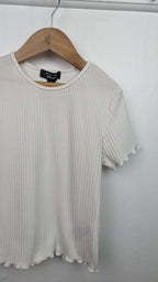 New Look White Ribbed Top - Girls 12 - 13 Years - Little Ones Preloved. Second Hand Children's & Preloved Baby, Kids, Girls & Boys Clothes. UK online