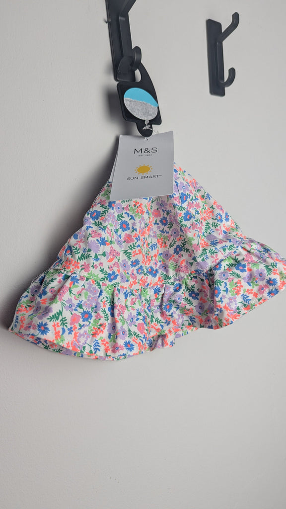 NEW M&S Floral Ruffle Sun Hat - Girls 18-36 Months Little Ones Preloved Used, Preloved, Preworn & Second Hand Baby, Kids & Children's Clothing UK Online. Cheap affordable. Brands including Next, Joules, Nutmeg Morrisons, TU, F&F, H&M.