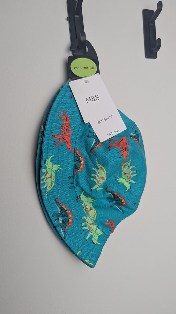 NEW M&S Green Dinosaur Bucket Hat - Boys 12-18 Months Little Ones Preloved Used, Preloved, Preworn Baby, Girls & Boys Clothes. Kids & Children's second hand Clothing UK Online. Cheap affordable. Brands including Next, Joules, Nutmeg Morrisons, TU, F&F, H&M.