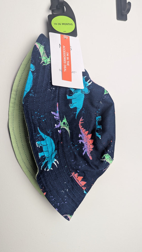 NEW M&S Navy Dinosaur Bucket Hat - Boys 12-18 Months Little Ones Preloved Used, Preloved, Preworn Baby, Girls & Boys Clothes. Kids & Children's second hand Clothing UK Online. Cheap affordable. Brands including Next, Joules, Nutmeg Morrisons, TU, F&F, H&M.