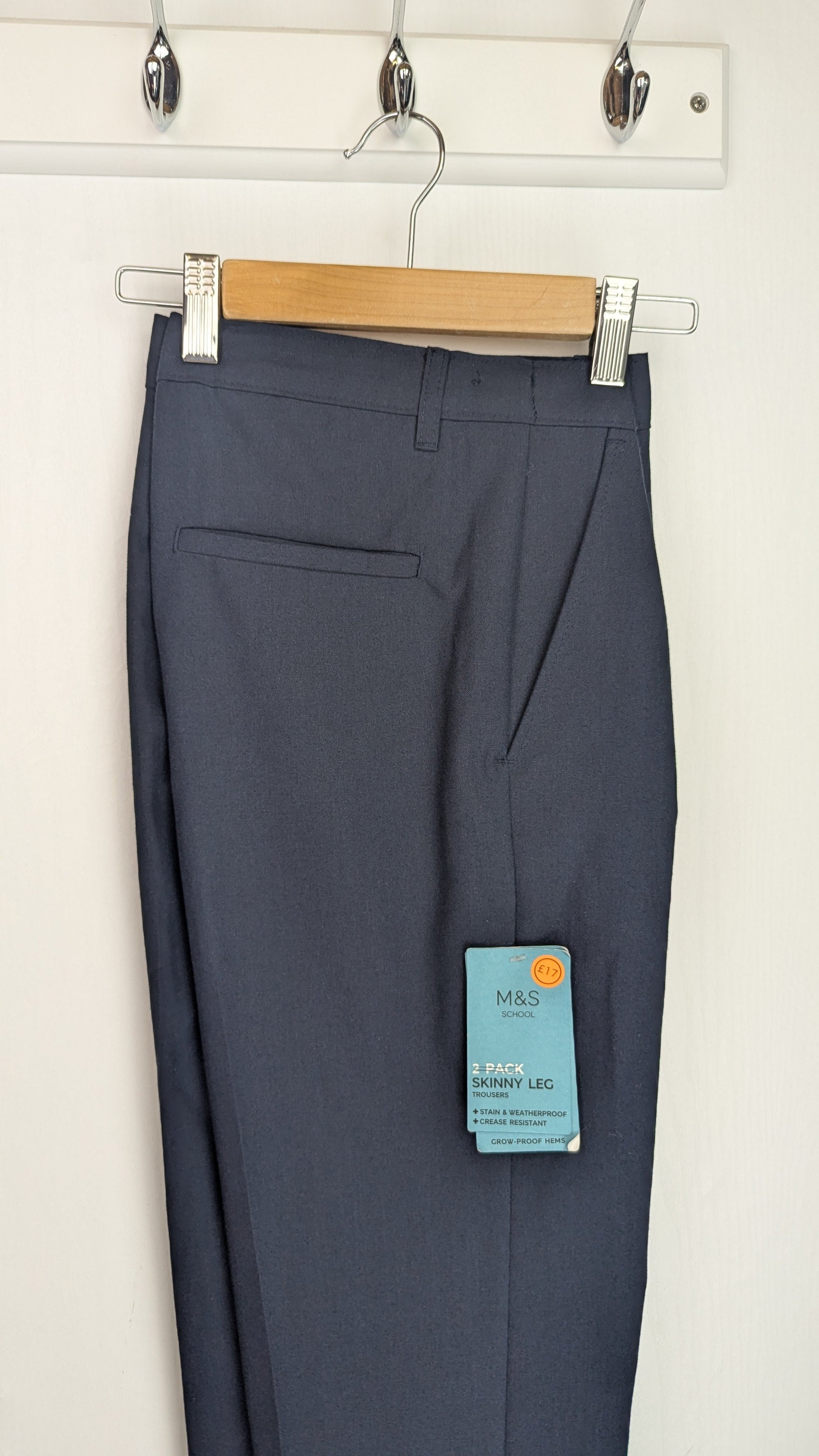 NEW M&S Navy Skinny School Trousers - Boys 14 - 15 Years - Little Ones Preloved. Second Hand Children's & Preloved Baby, Kids, Girls & Boys Clothes. UK online